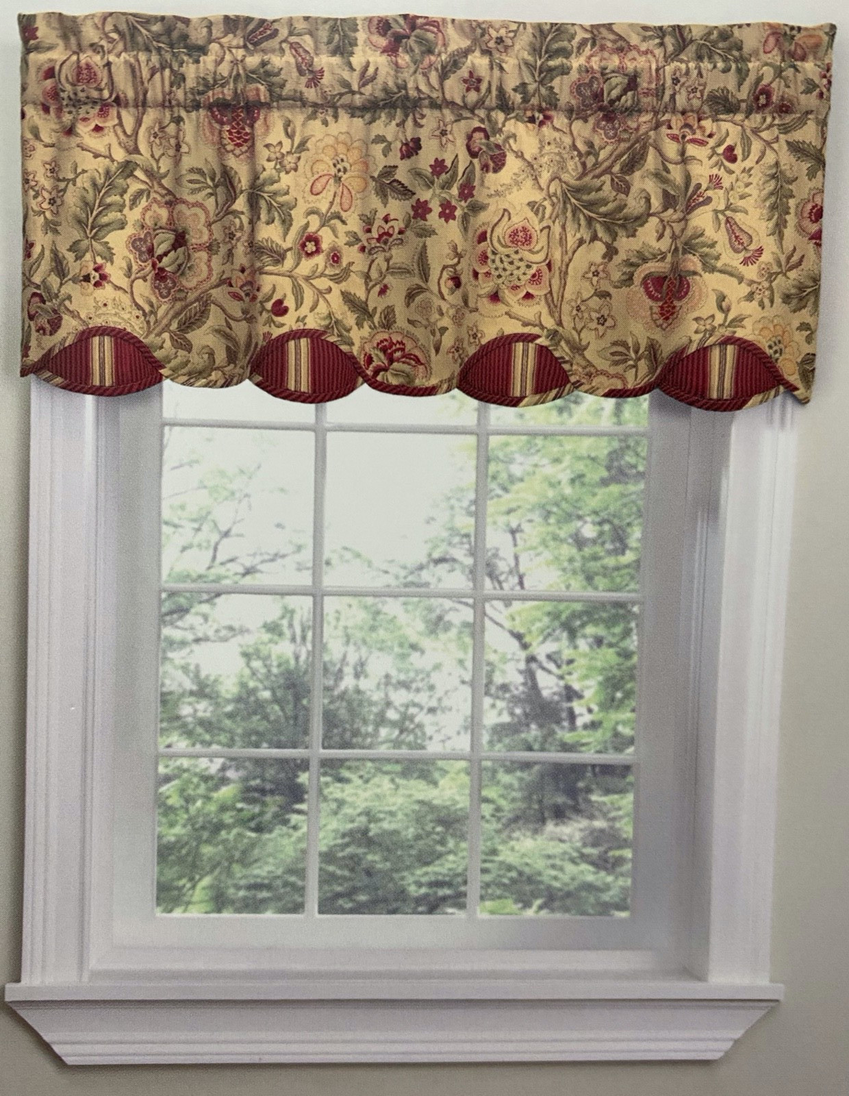 WAVERLY VALANCE IMPERIAL DRESS JACQULINE ROD POCKET VALANCE 52 X 18″ ANTIQUE NEW