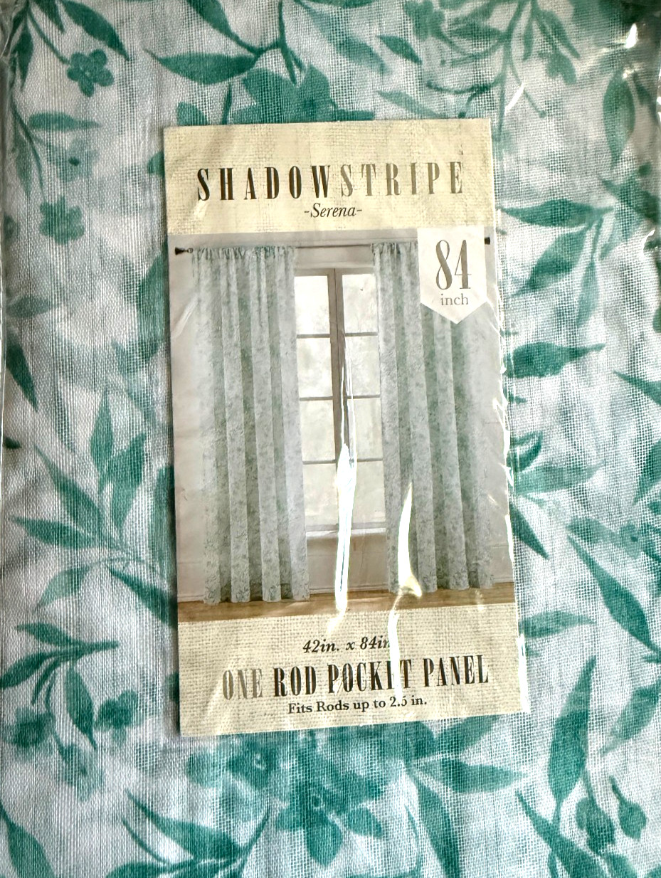 Shadow Stripe Serena Aqua Curtains Drapes Panels Bed Bath Beyond 42×84″ Set of 2