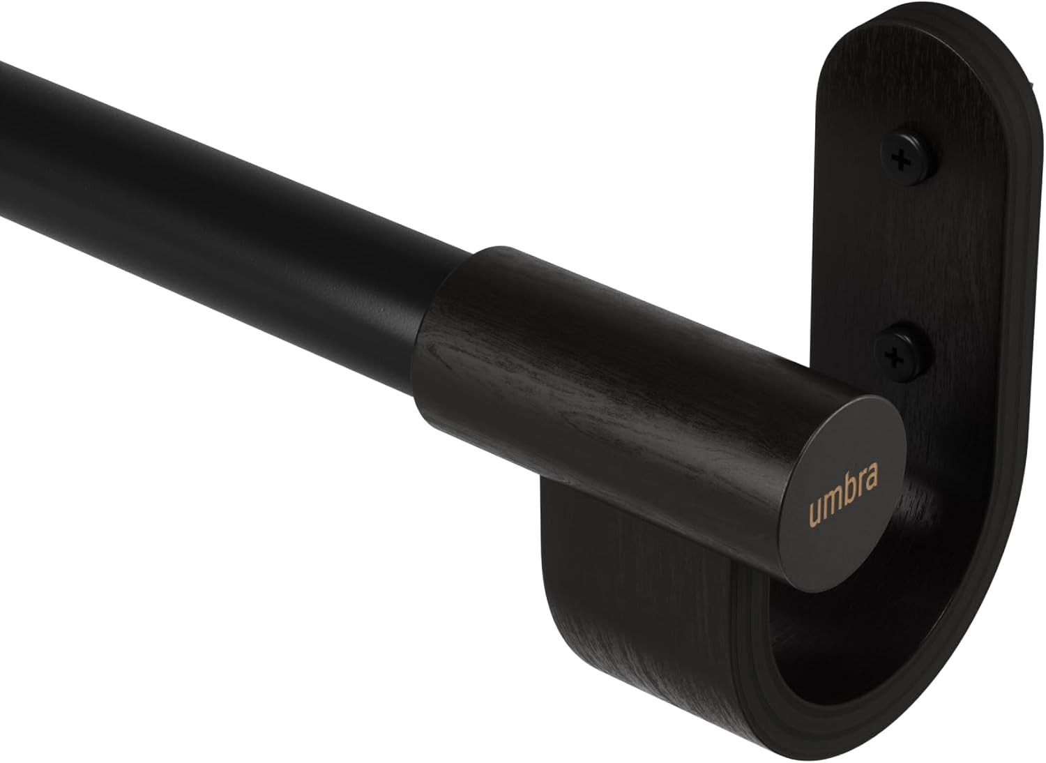 Adjustable Black Bellwood Curtain Rod 42″ to 120″ with Finials & Hardware