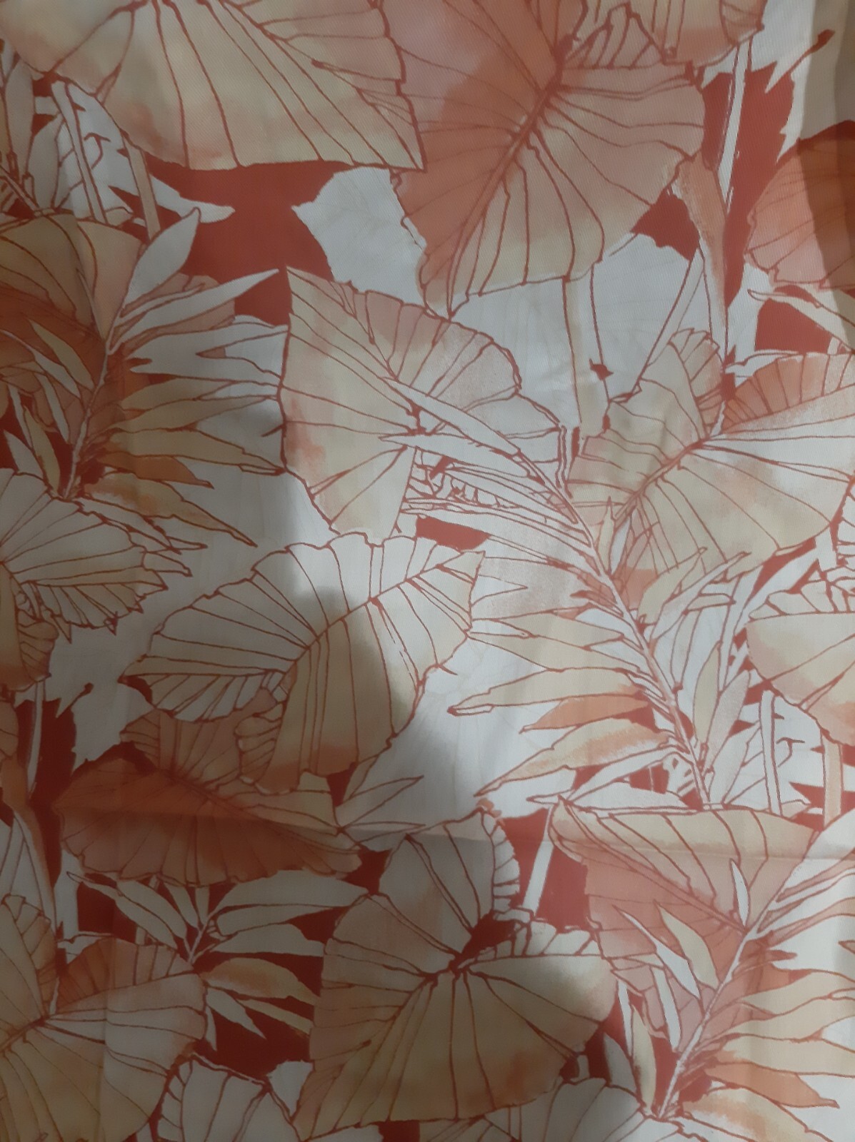 Tommy Bahama 2 Curtains Panels Orange Tropical Ferns Palm Leaves 53″W x 100″L