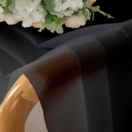 Sheer Valances for Windows 2 Pack, 42W x 14L 42″W x 14″L (Pack of 2) Black