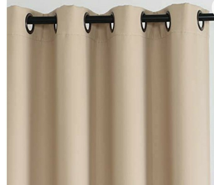 Rose Home Fashion Beige Privacy Curtain Room Divider 100w X 84 L