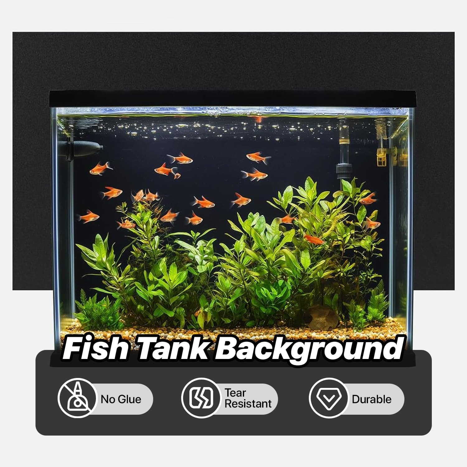Blackout Window Film, Black Aquarium Background, Black Out Windows Cling Room Da