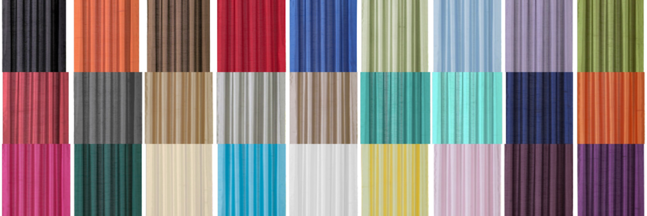 2PC FAUX SILK PANELS SHEER LIGHT FILTERING WINDOW CURTAIN MIX COLOR NEW (MR2)