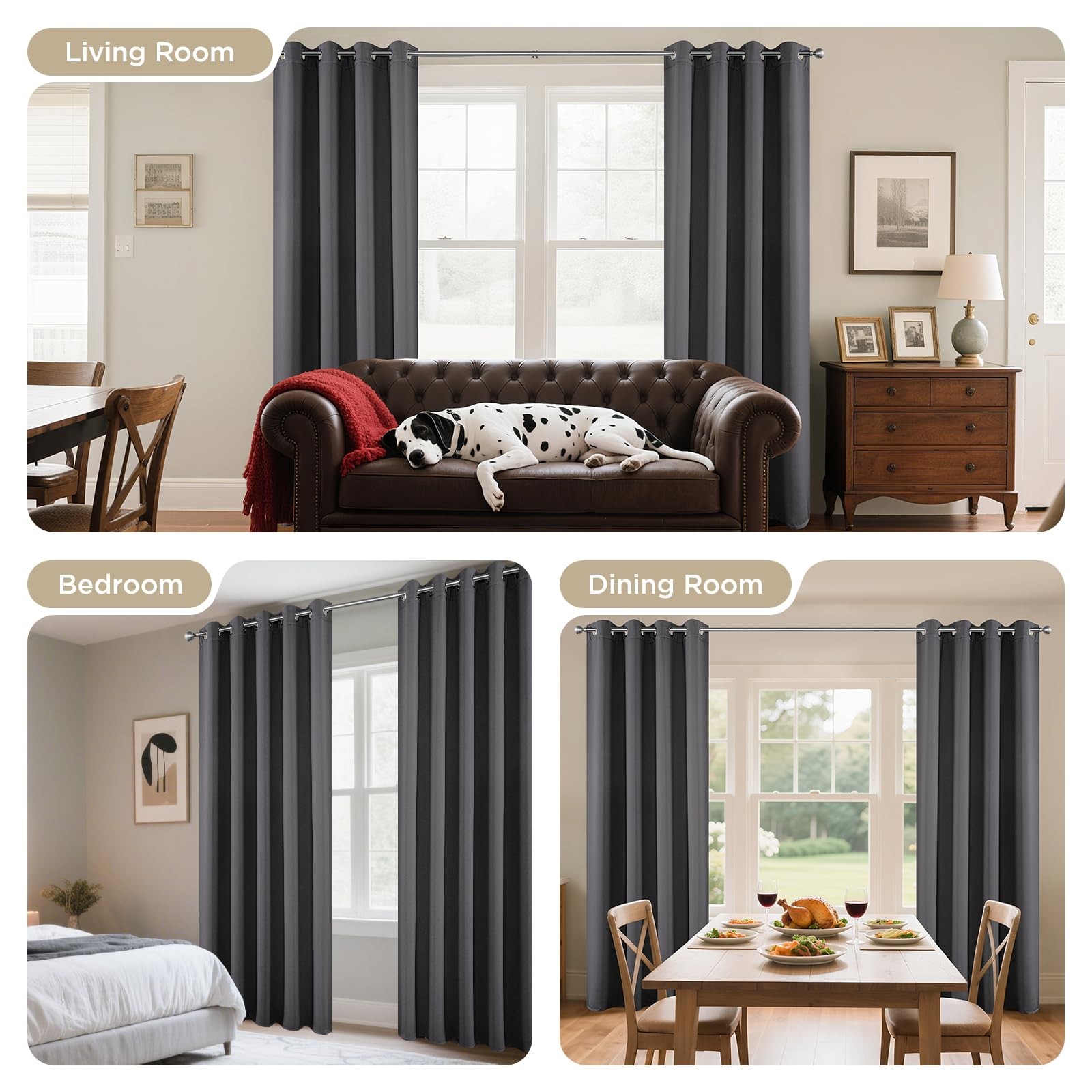 Extra Long Curtains, Blackout Curtains 108 Inches Long 2 Panels Set, 108 Inch…