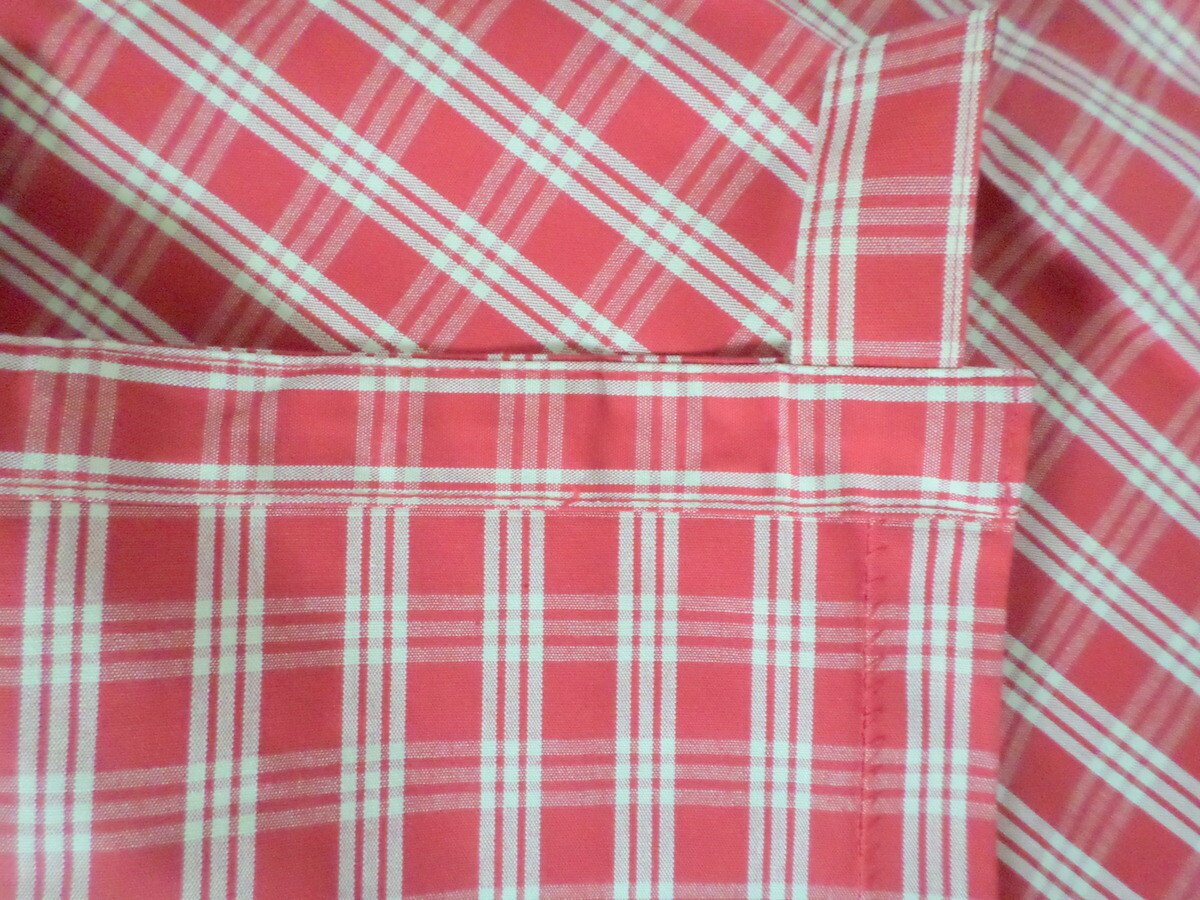 Tab Top Curtain Panel Cotton Country Red Check or Blue Houndstooth BUY 1 OR MANY
