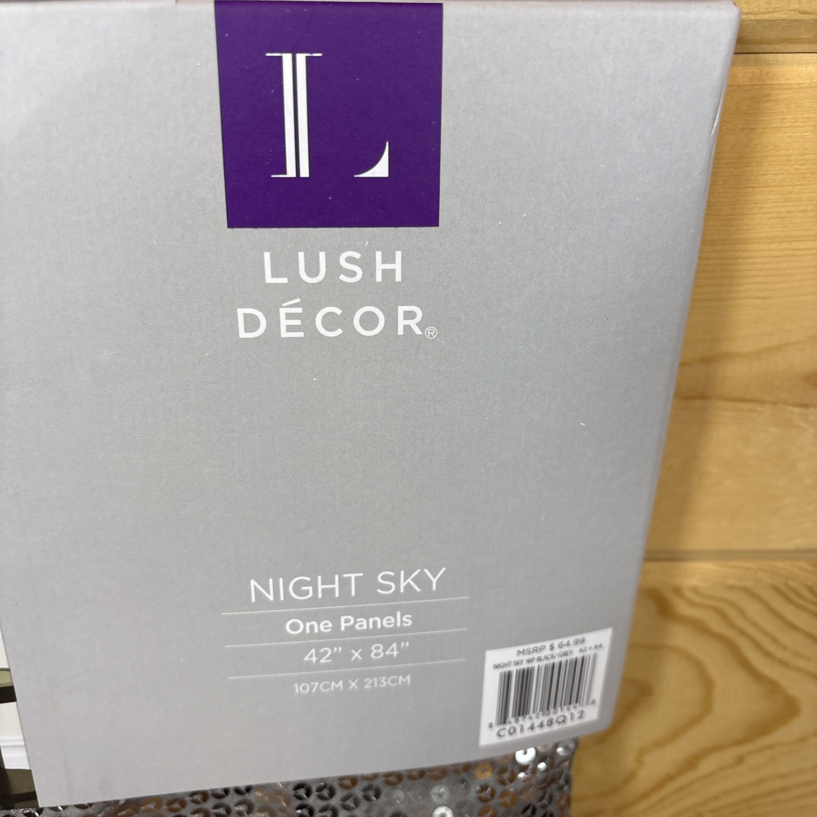 Lush Decor Night Sky Sequin Curtain Panel 42×84 Black Grey Silver C01448Q12