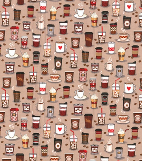 Curtain Valance – Coffee On Tan Cotton
