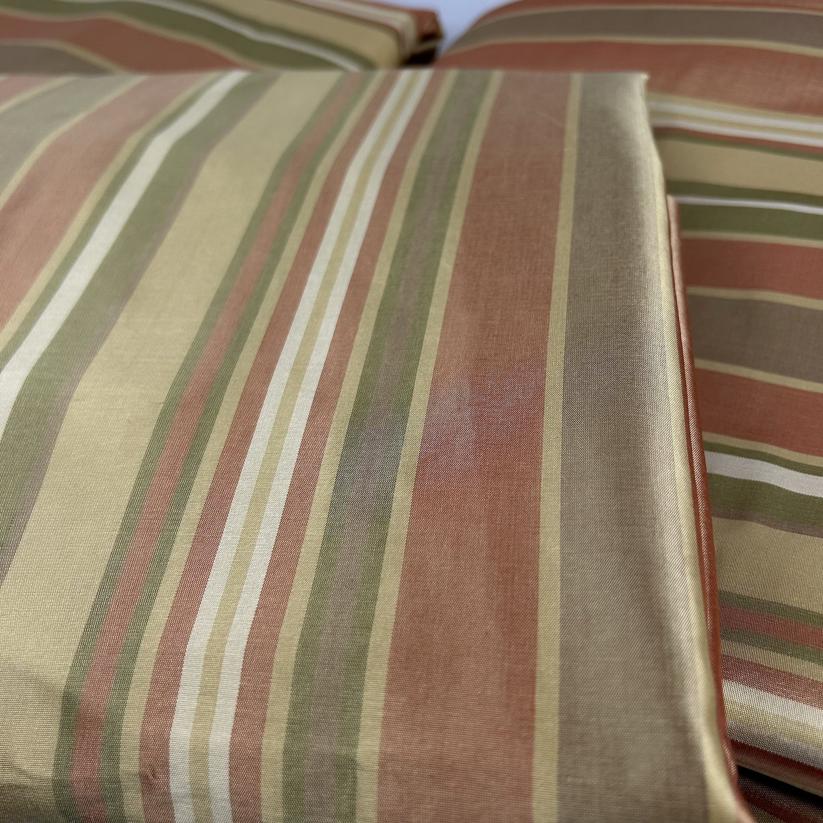 Pottery Barn Silk Drapery Panels Curtain Striped Multi Color Lined 50X84 3 Avail
