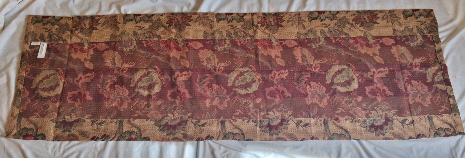 Jacobean Tapestry Brown/Beige/Gold/Red/Green Design Valance 63″ x 20″ Unlined