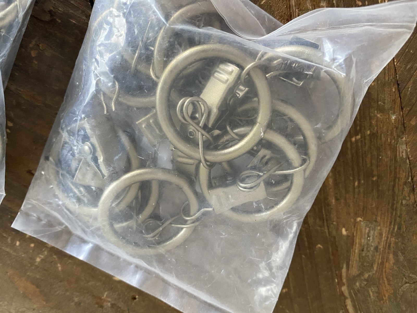 Lot of 3 Curtain Clip Rings Metal Drapery Hooks Gold Tone 1″