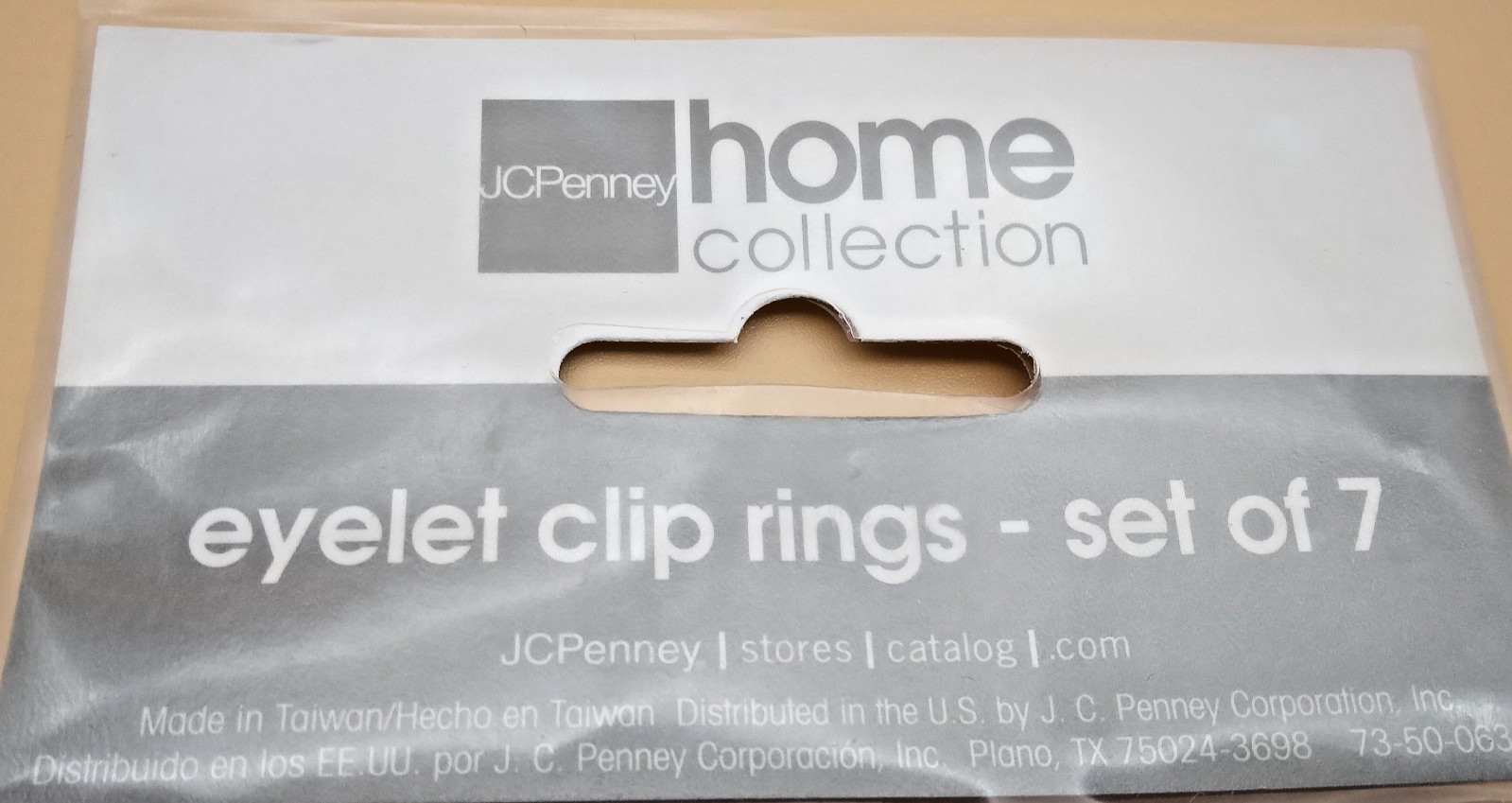 JCPenney Home Collection 1.5″ Combo Eyelet Clip Rings Gold Set of 7 Lot of 4