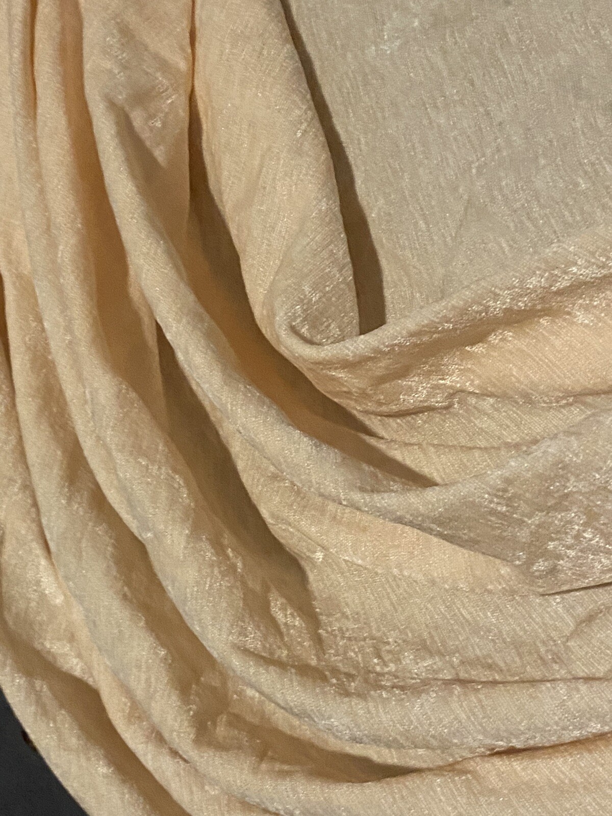 Elkca Beaded Chenille Waterfall Valance, Beige, 2 Swag, 59”