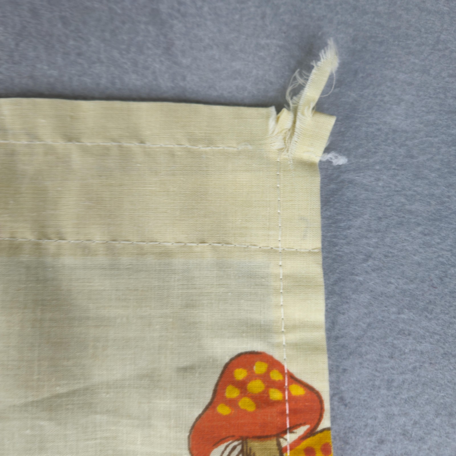 Merry Mushroom 36″ Cotton Cafe Curtain Tier Panel Kitchen Rod Pocket Vintage 70s
