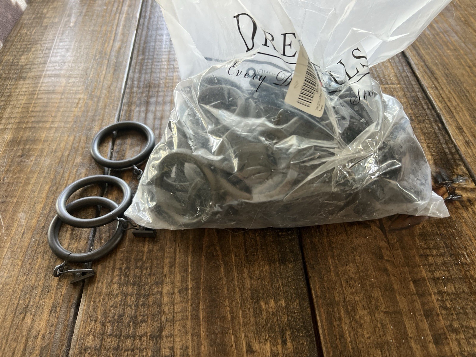 2.5 in. West Elm Very Heavy Duty Curtain Ring clips Antique Bronze- 54 Total