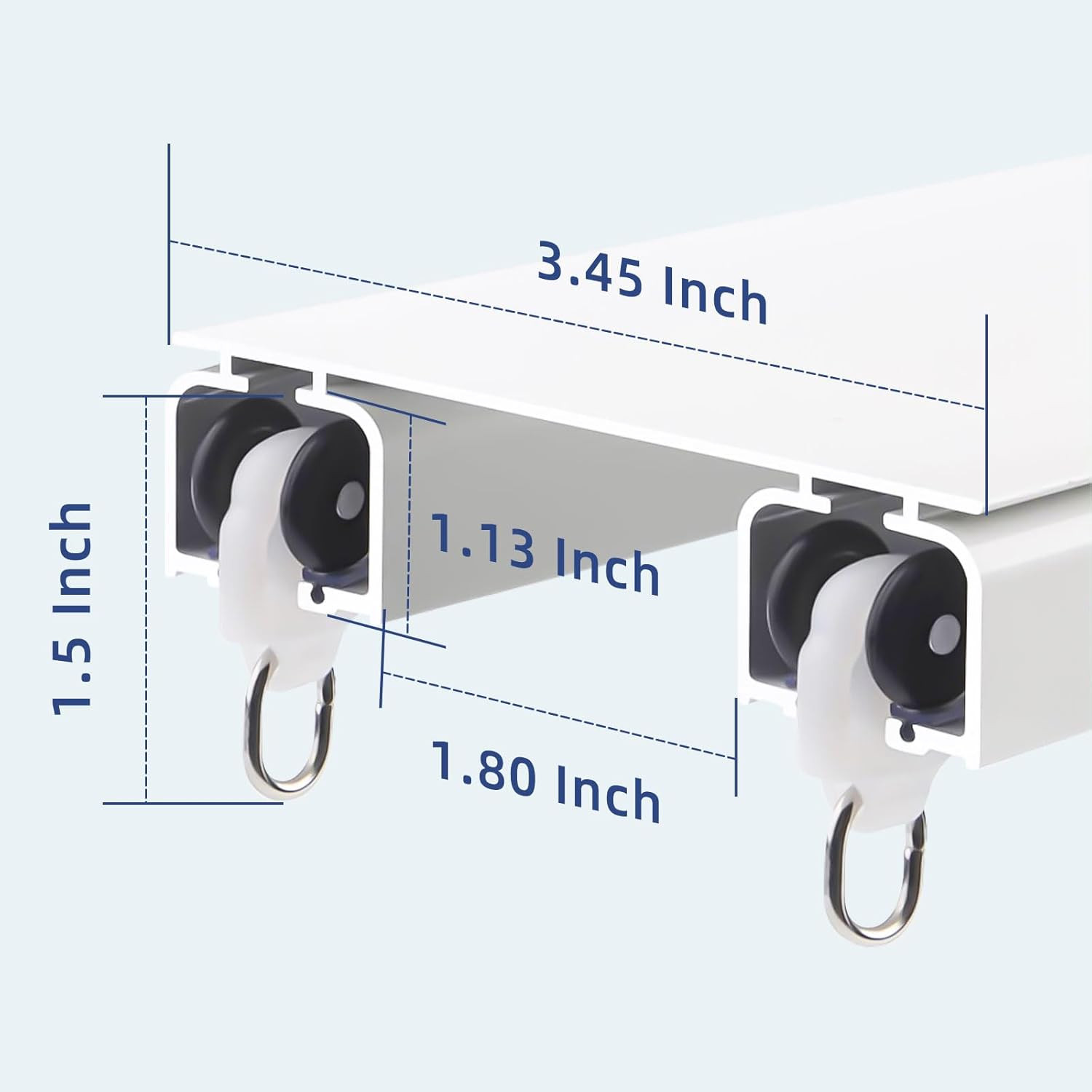 Double Curtain Track Ceiling Mount White 12FT Silent Track Curtain Rail Set Heav