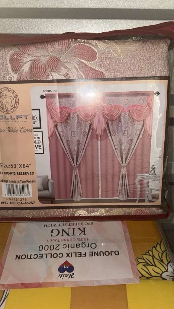 Home Fashion Djoune Felix Jacquard Panels Attached Valance Floral Colors