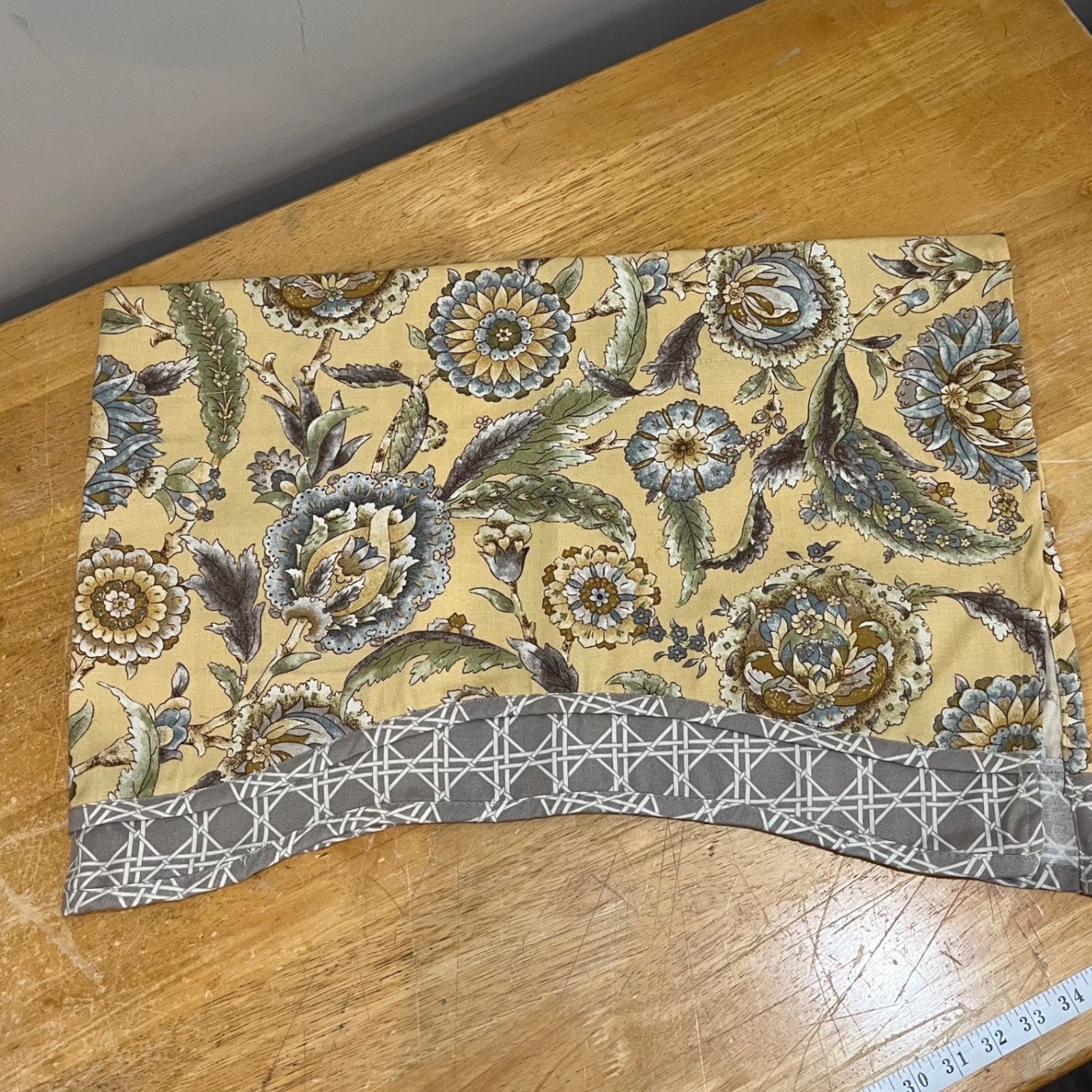 Traditions by Waverly Floral Paisley Window Valance Yellow Blue 52×17