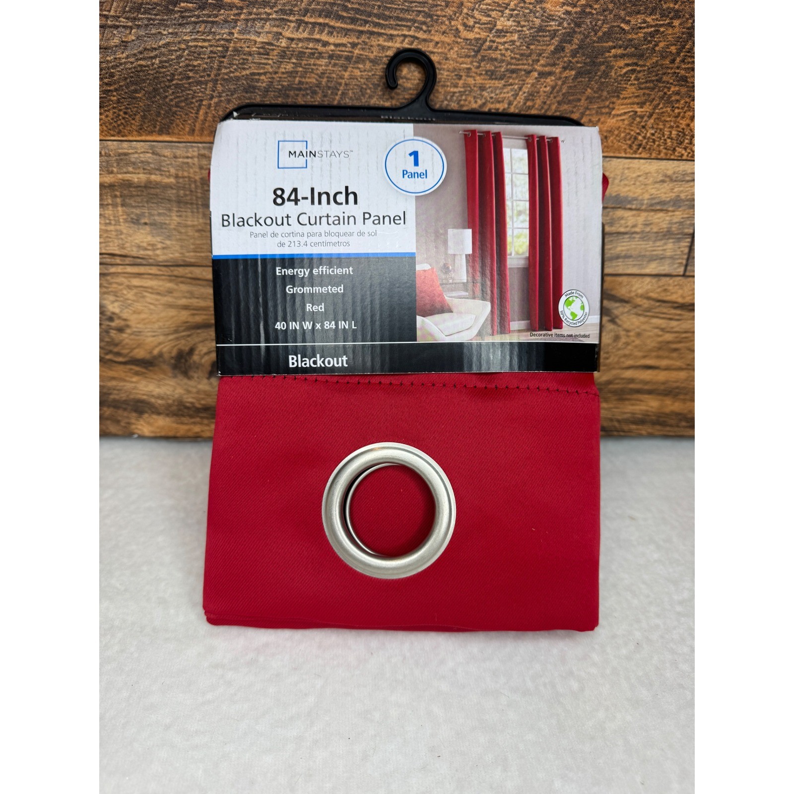 Mainstays Blackout Curtain Panel MS97-270-305-31 40×84 Red Grommet Window NEW