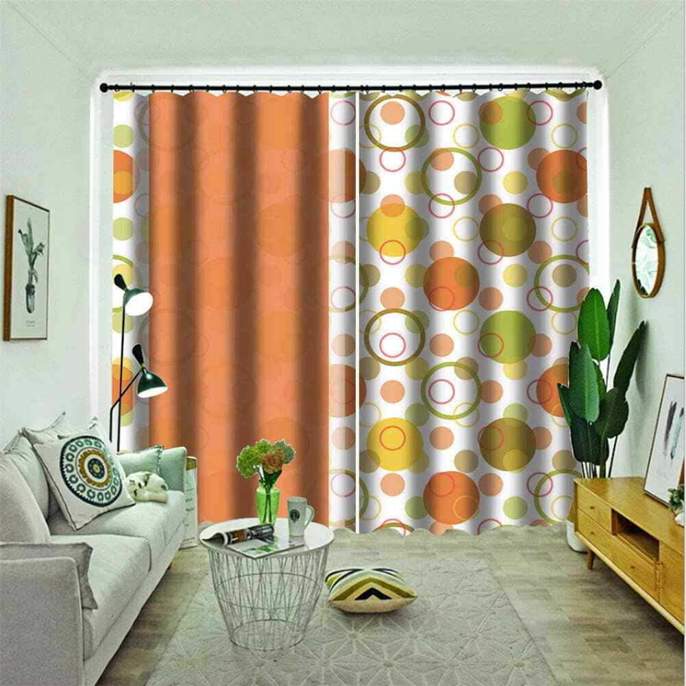 Orange dreamy bubbles everywhere Printing 3D Blockout Curtains Fabric Window