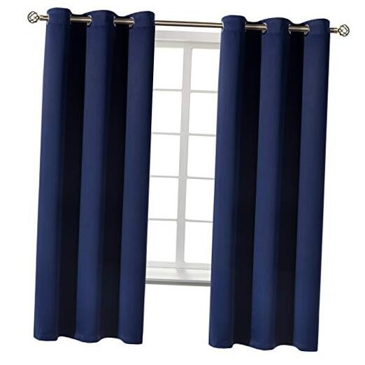 Blackout Curtains for Bedroom 63 Inches Long – 42″W x 63″L (Pack of 2) Navy