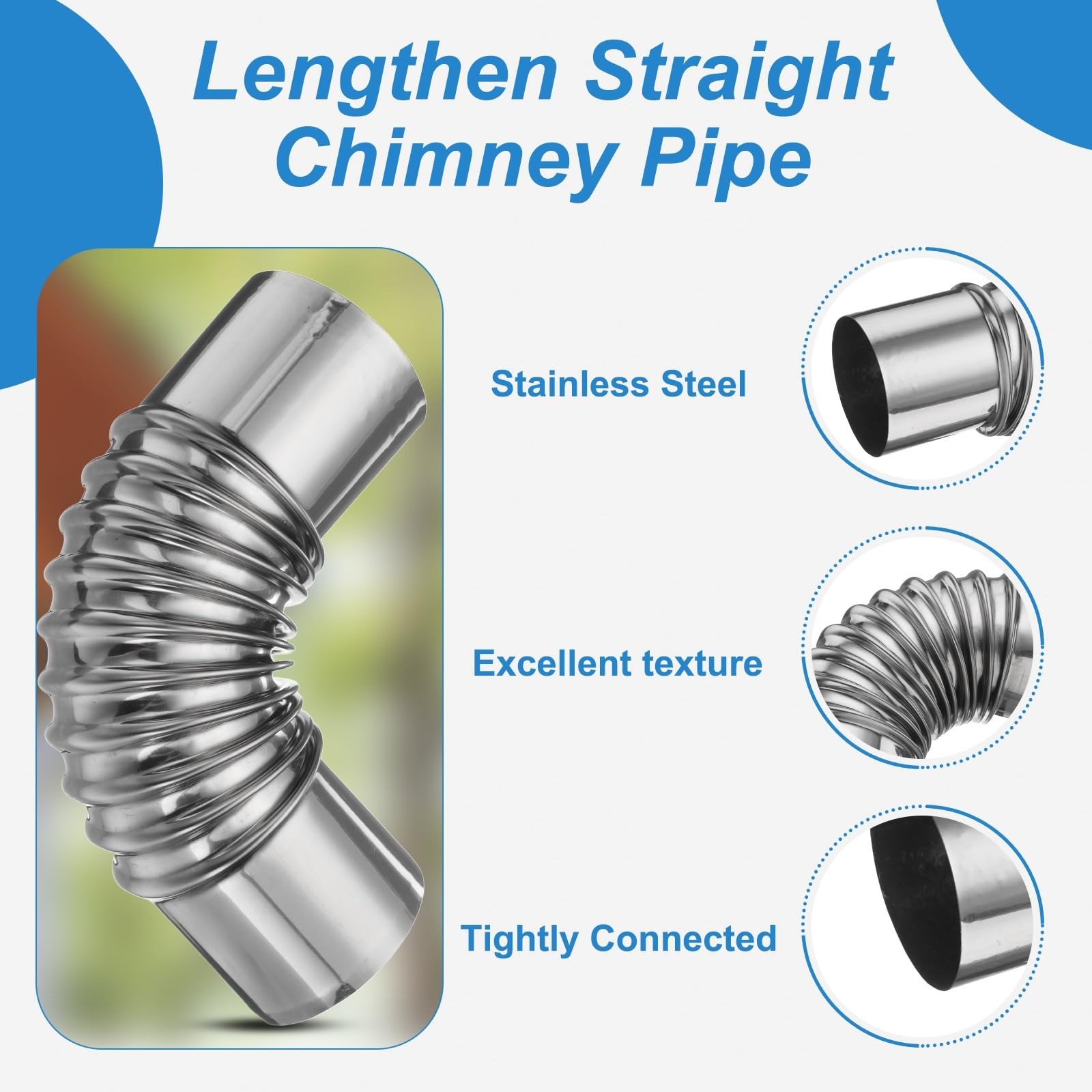 70mm 90 Degree Stove Pipe, 2pcs Stainless Steel Tent Elbow Stove Chimney Pipe…