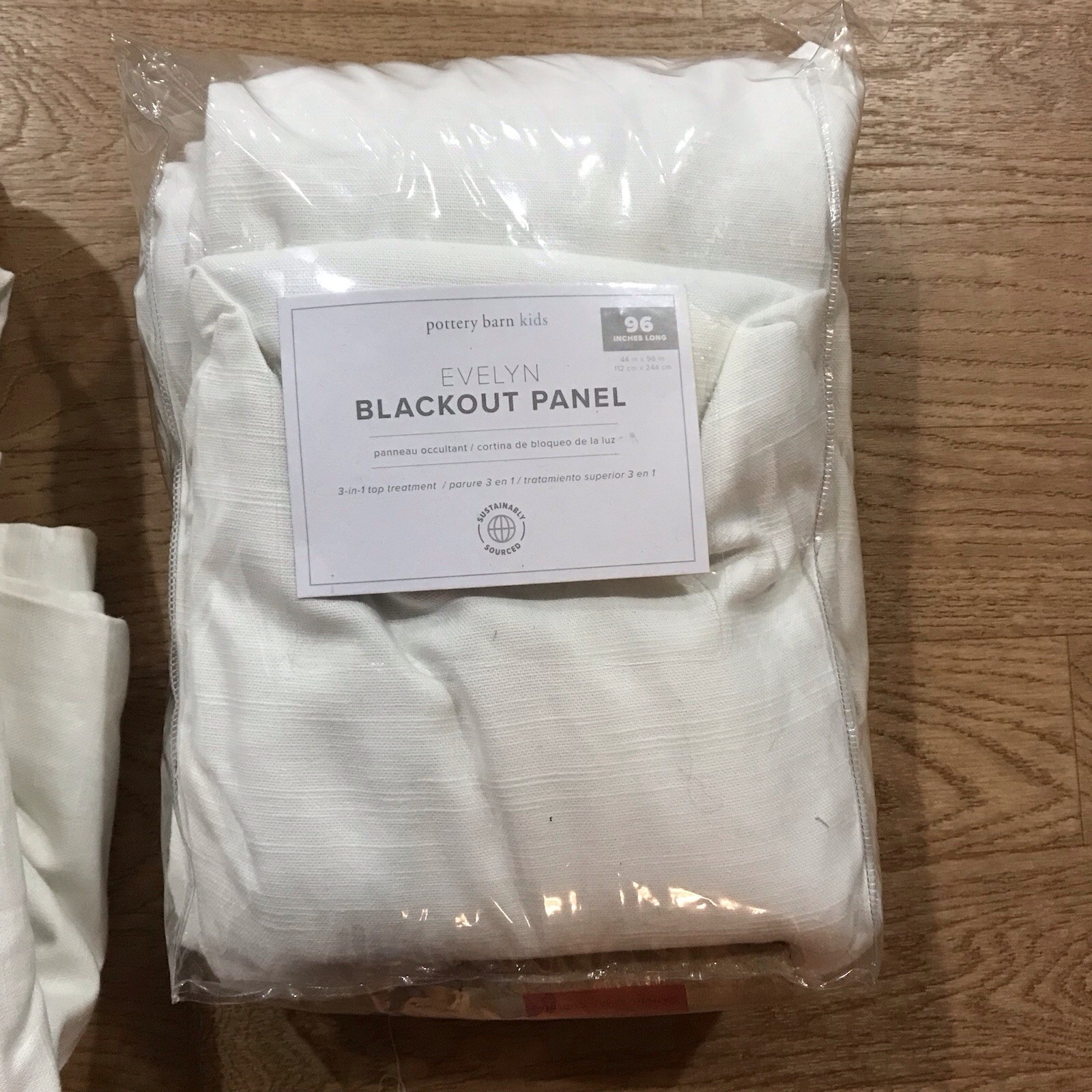 Pottery Barn Kids Evelyn Linen Blend Bow Valance Blackout Curtain Ivory 44 X 96