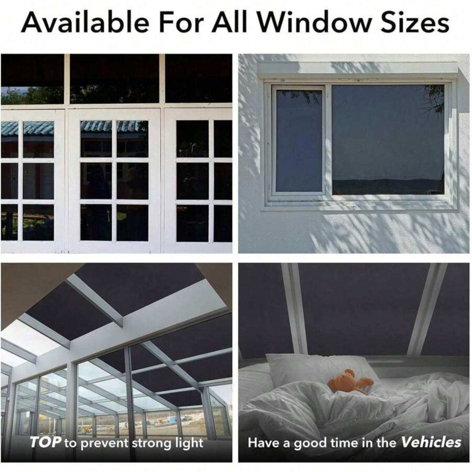 100% Blackout Window Film UV Sun Heat Blocking Protection Privacy Cover Glass