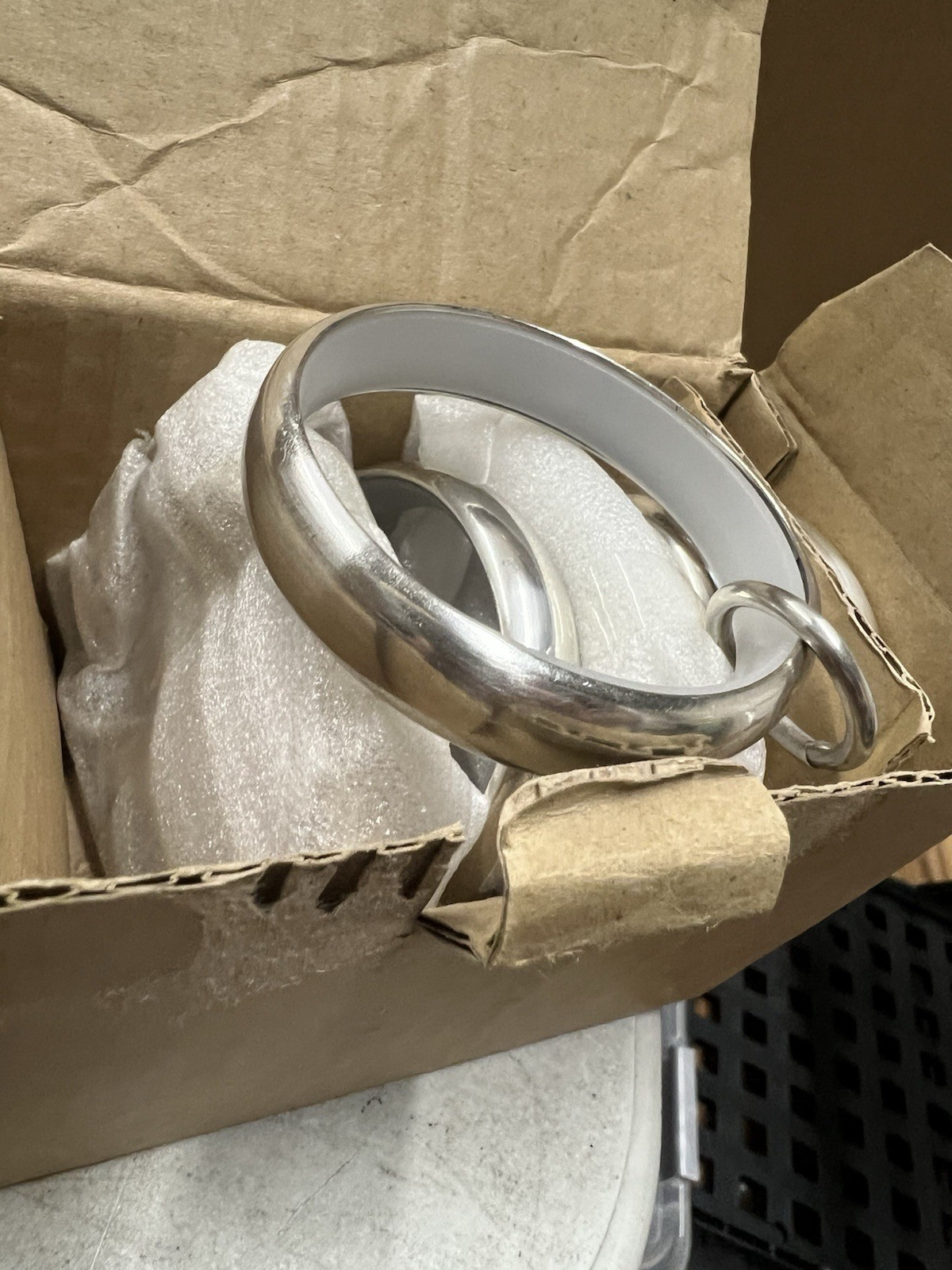 6 Pack Restoration Hardware Estate Drapery Loop Rings Large 1 3/4″ Rod Silver