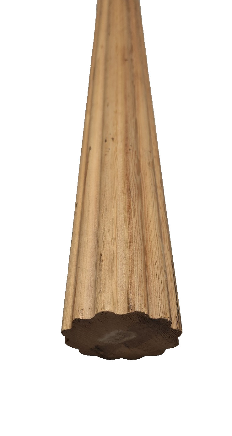 3″ dia Unfinished Reeded Wood Curtain Drapery Rod New 48″ Length