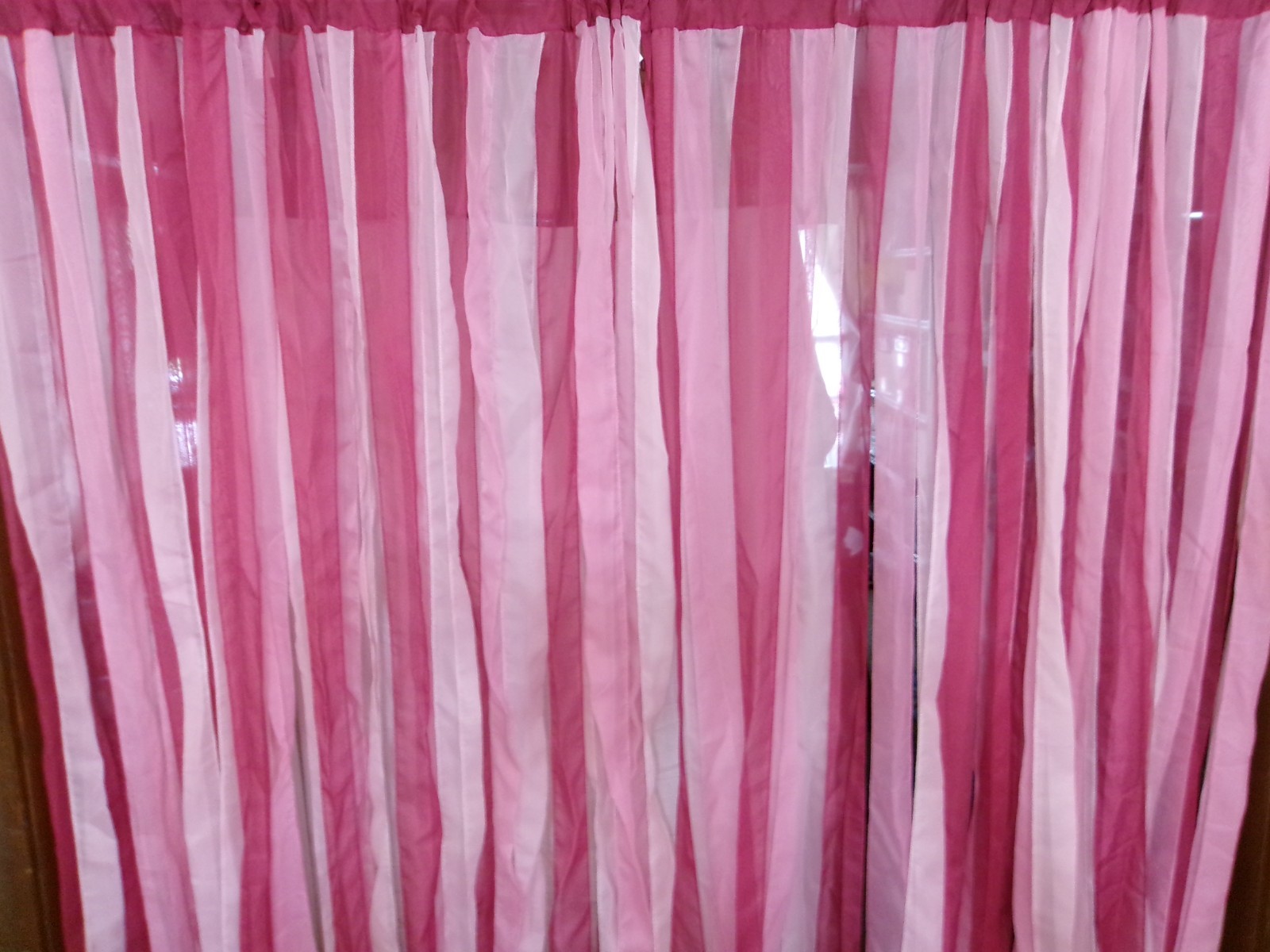 Sheer fabric: curtain, back drop, party decoration, door. 4 floor length panels.