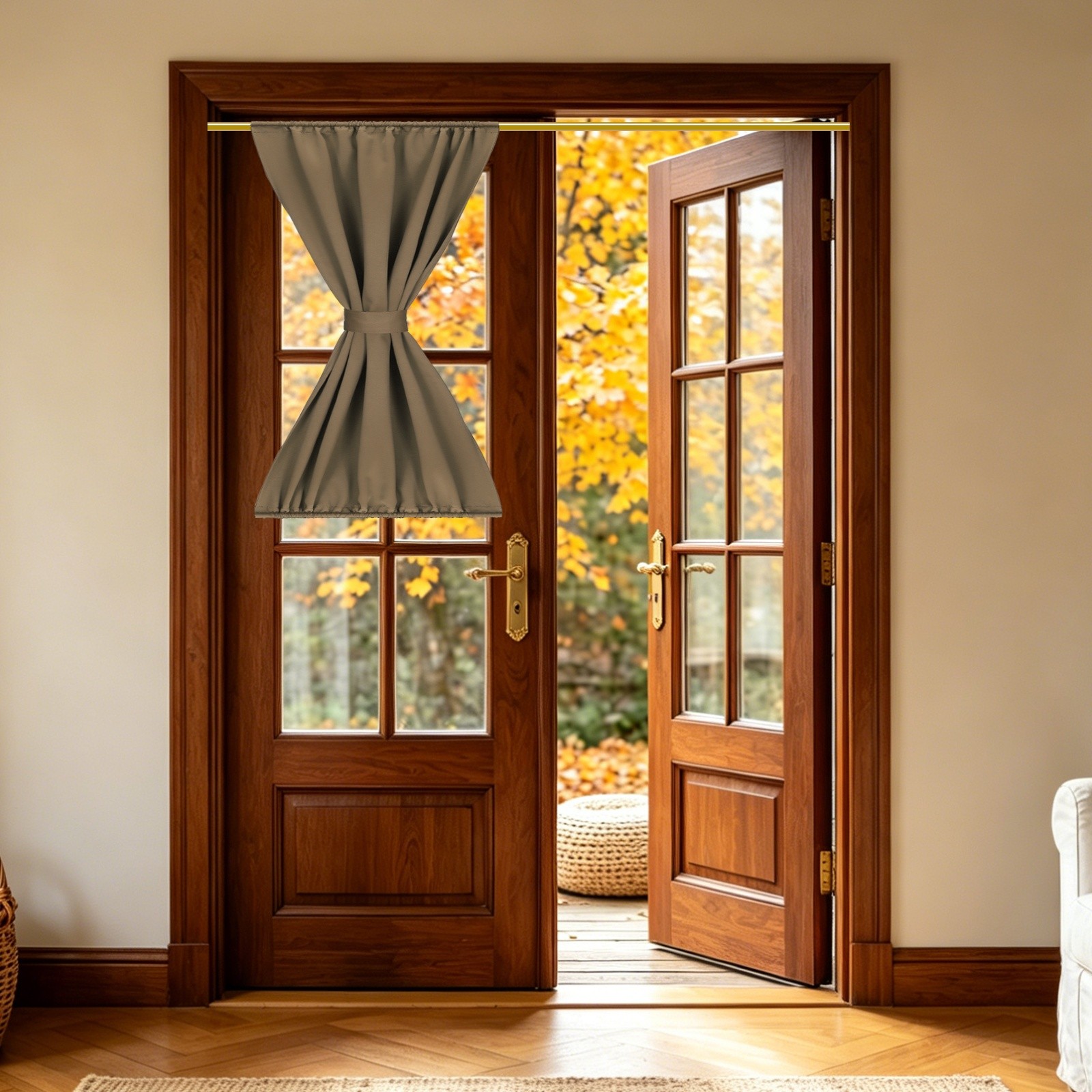 1 Pc French Door Curtain, 30″ x 40″ Blackout Drape, Burnt Orange
