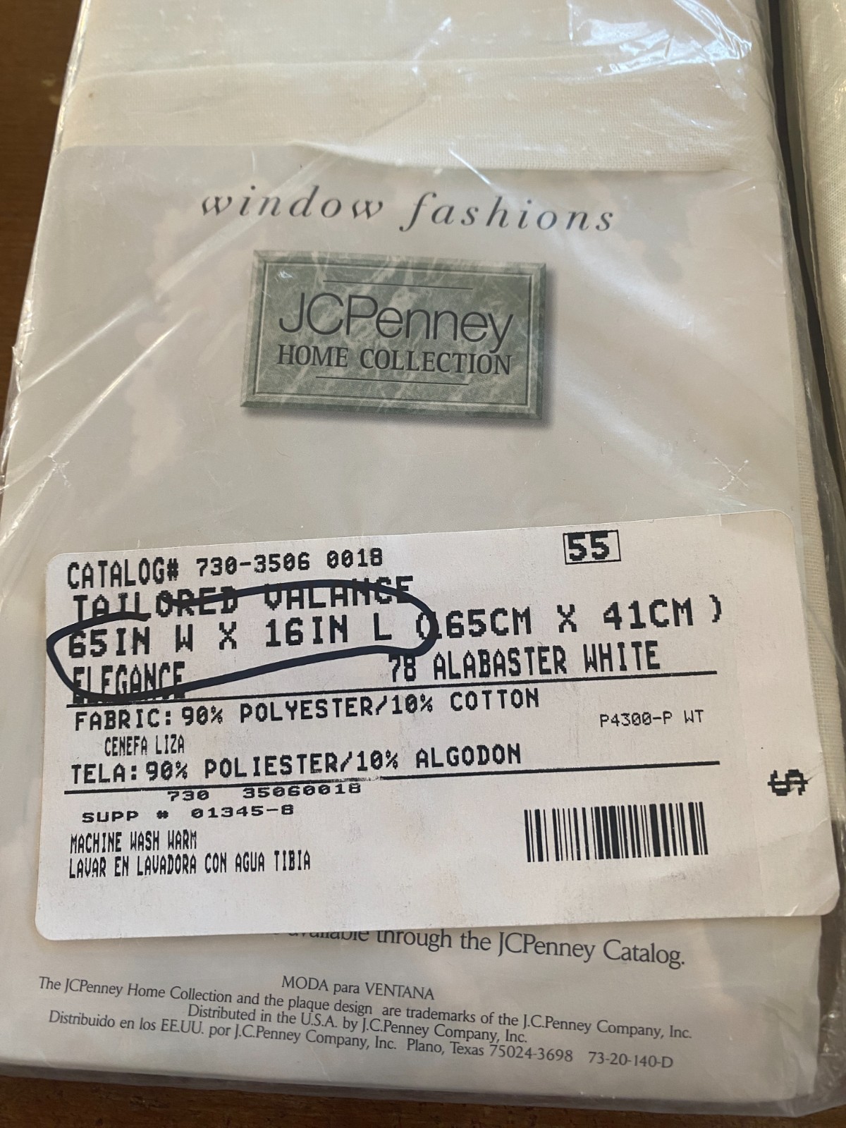 JC Penney Home Collection Valance & Curtain Panels 78 Alabaster White