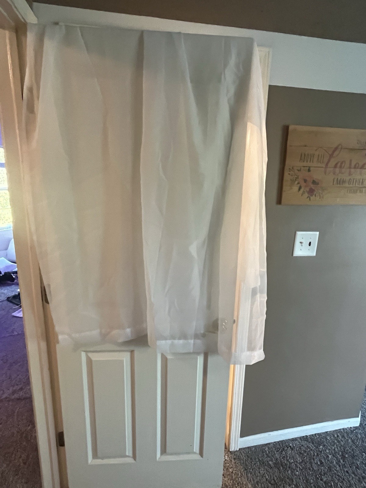 White Sheer Solid/Plain Curtain/Drape Window Panels, 82 X 59; 3 total
