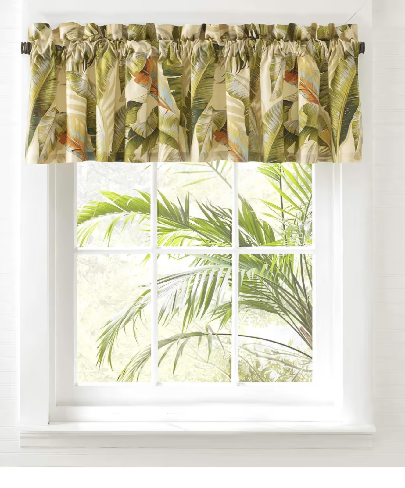 Tommy Bahama – Valance, Cotton Window Treatment, Coastal Design w/ Coral (Hm)
