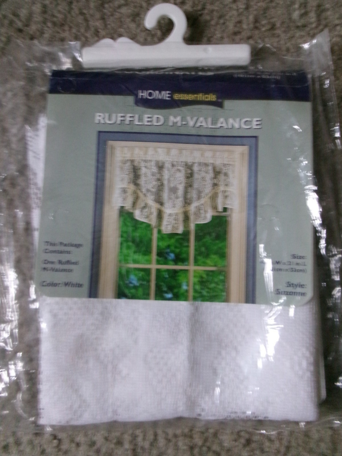 Home Essentials Ruffled M-Valance 40x 21 Inches NIP