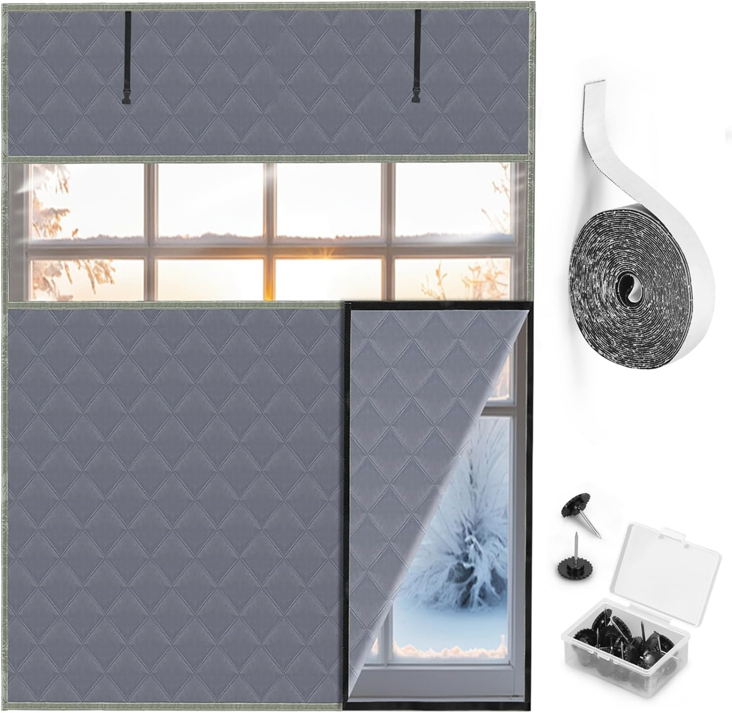 Insulated Thermal Window Cover 26″ x 38″ – Reusable Waterproof Oxford Cloth