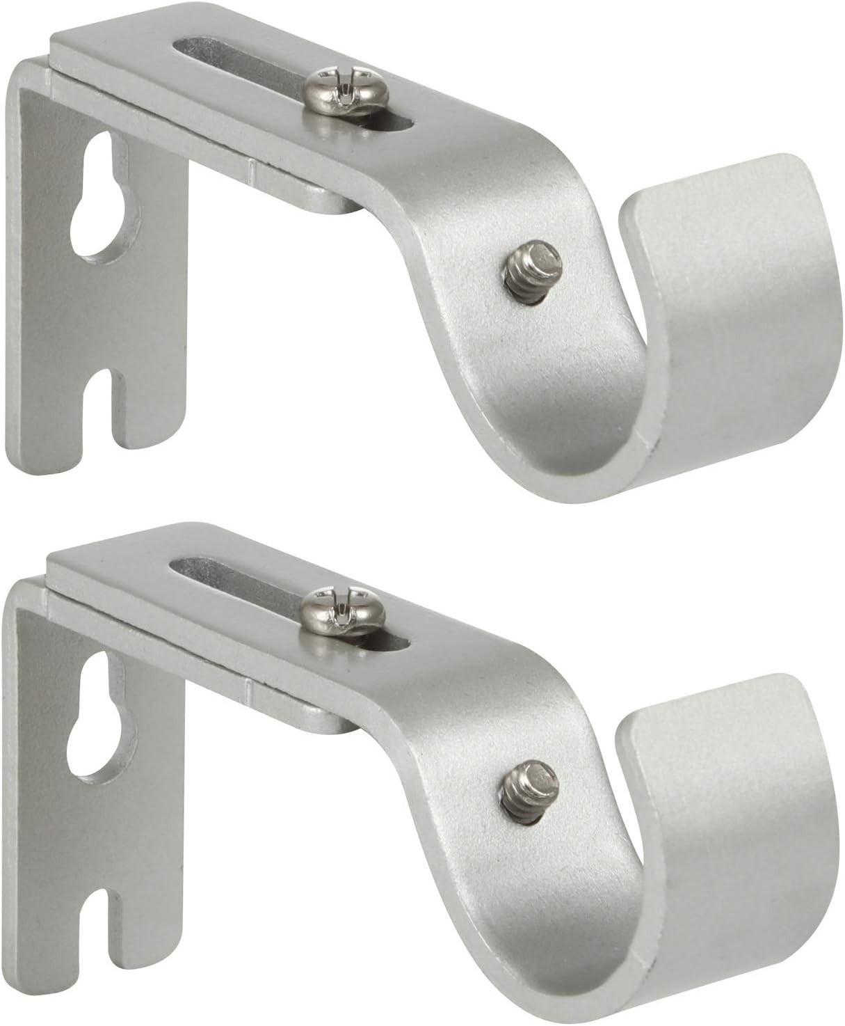 Heavy Duty Adjustable Curtain Rod Brackets Rod Holders for 1 Inch Rod, Silver…