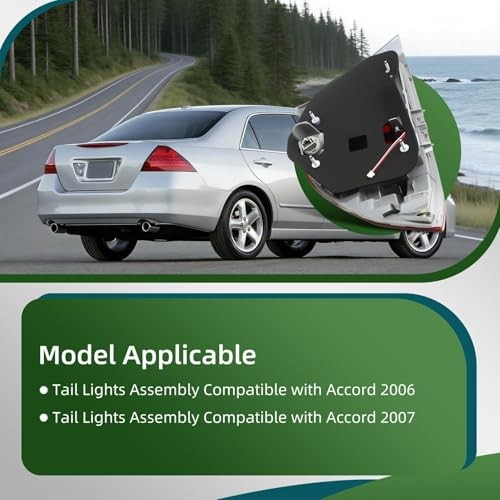 Tail Lights Assembly Driver & Passenger Side Compatible with Accord 2006-2007