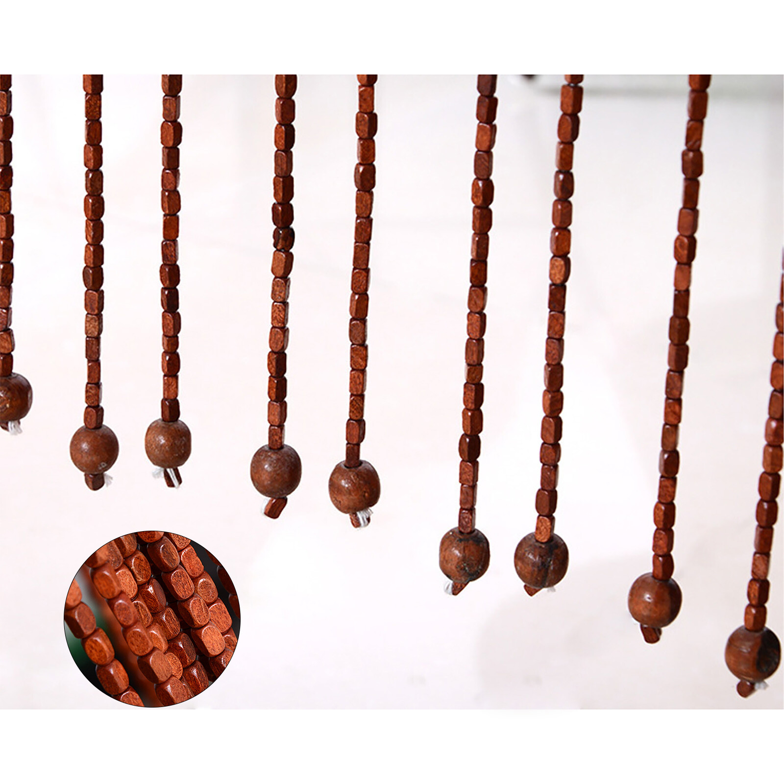 Bamboo Bead Curtain, String Door Curtains Beaded, Wooden Curtain for Doorway NEW