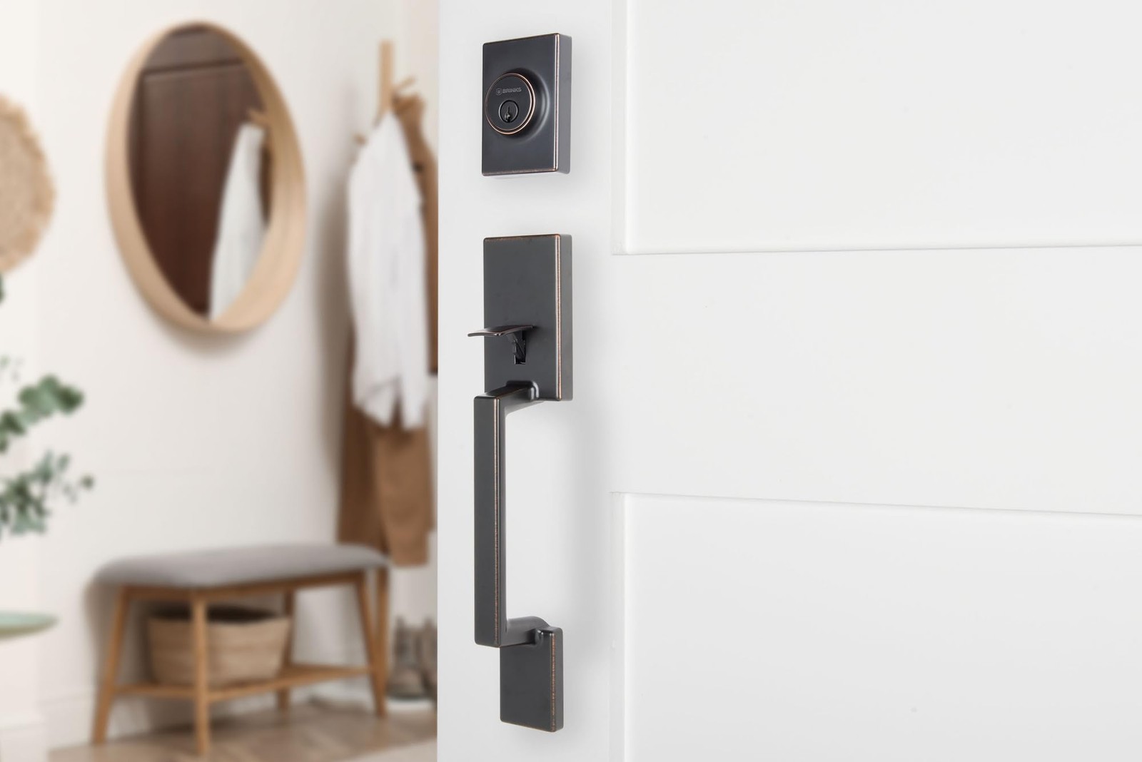 Brinks Contemporary Keyed Entry Door Handleset Lever And Deadbolt Modern Front