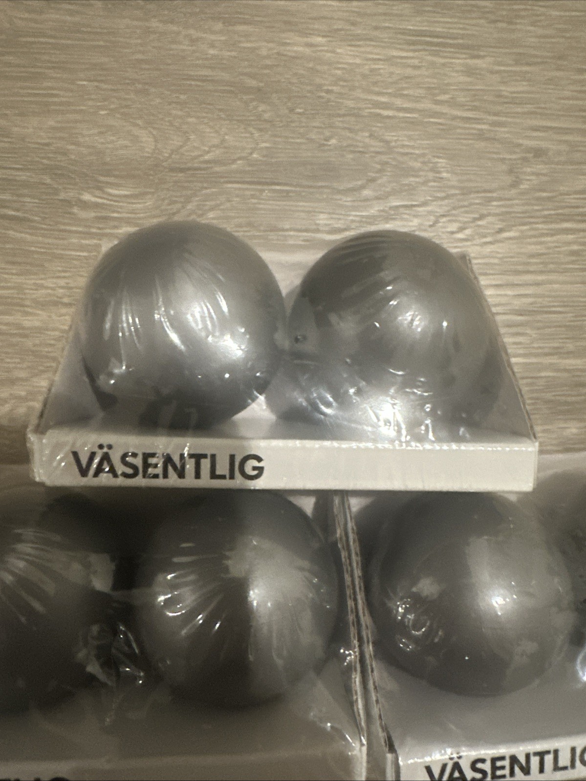 Set 3 IKEA Vasentlig Globe End Caps Dark Gray Sealed Total 6 Caps 502.199.49