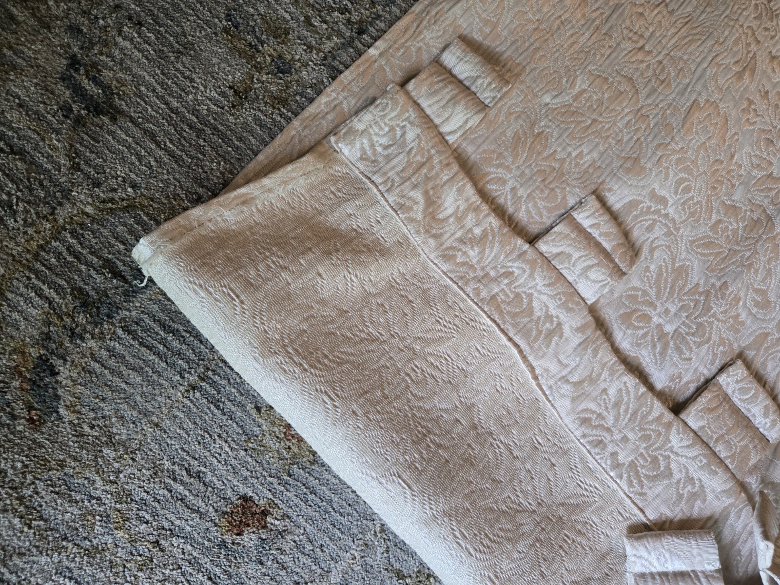 Gorgeous Handmade Ivory Brocade Draperies 4 pcs 87 x 28 each