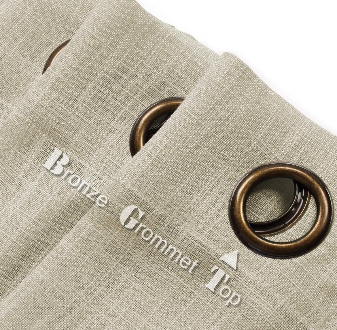 VOILYBIRD Palma Light Filtering Natural Linen Blend Semi Sheer Curtains 84” (V6)