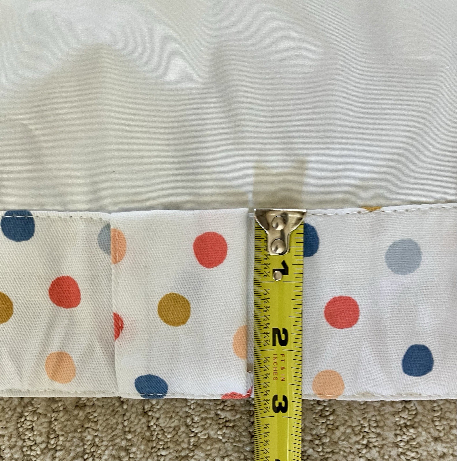 Pillowfort Lined White W/ Polka Dots Curtains 2 Panels 42×84