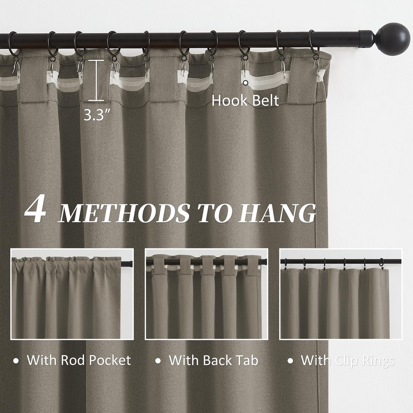 Extra Long Blackout Curtains 132 Inches Long 11 ft for High Ceiling Living Ro…