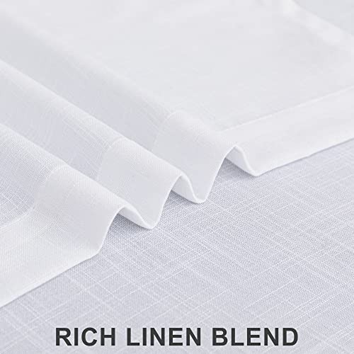 Kitchen Window Curtains Over Sink 36 Inch Length 30″W x 36″L (Pack of 2) White