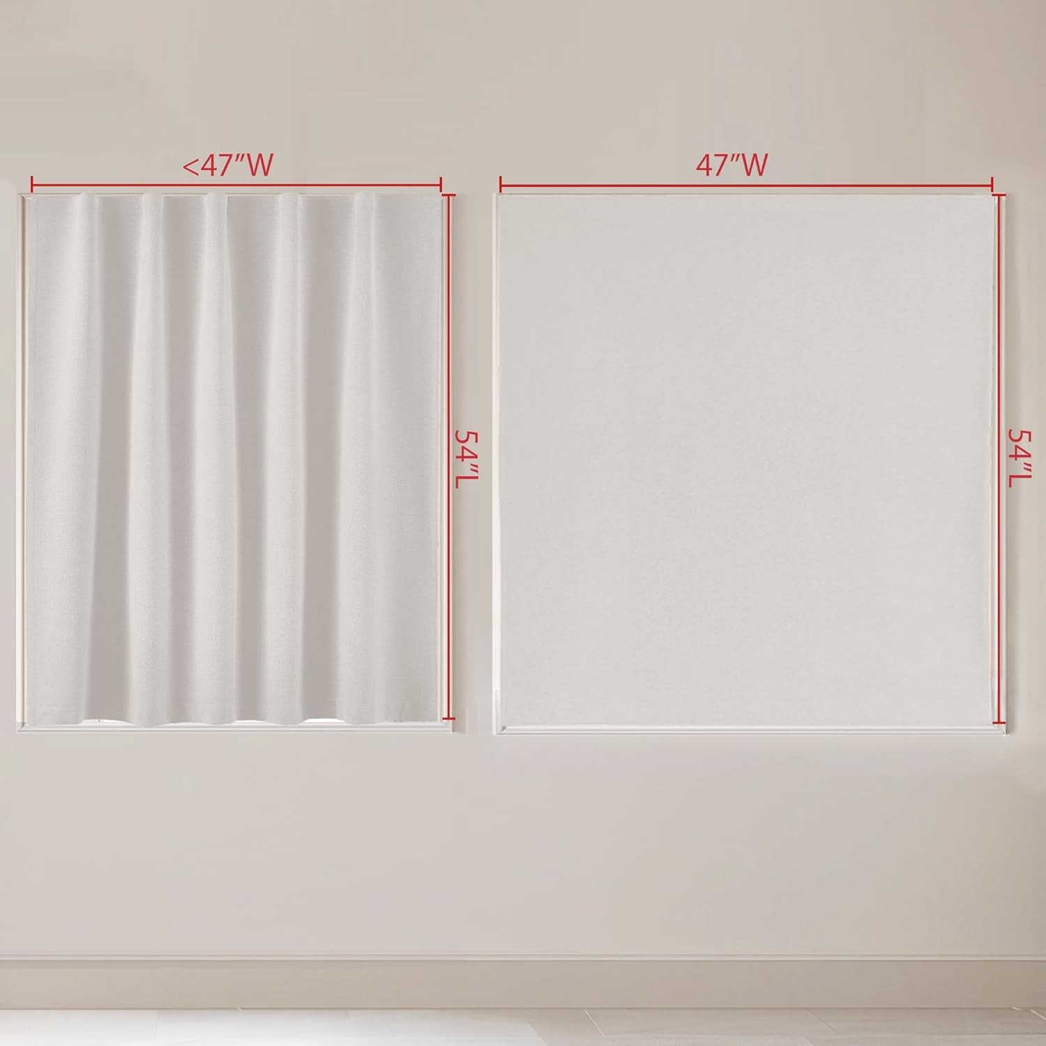 100% Blackout Self Adhesive Linen Curtain Drape, Greyish White, Guard Blinds No