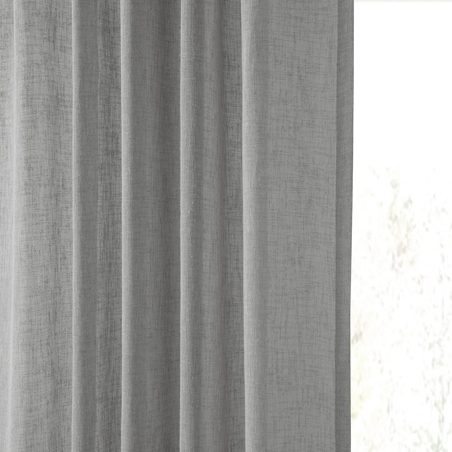 Solid Sheer Curtains For Living Room Linen Texture 50 X 108 (1 Panel), SHCH-S…