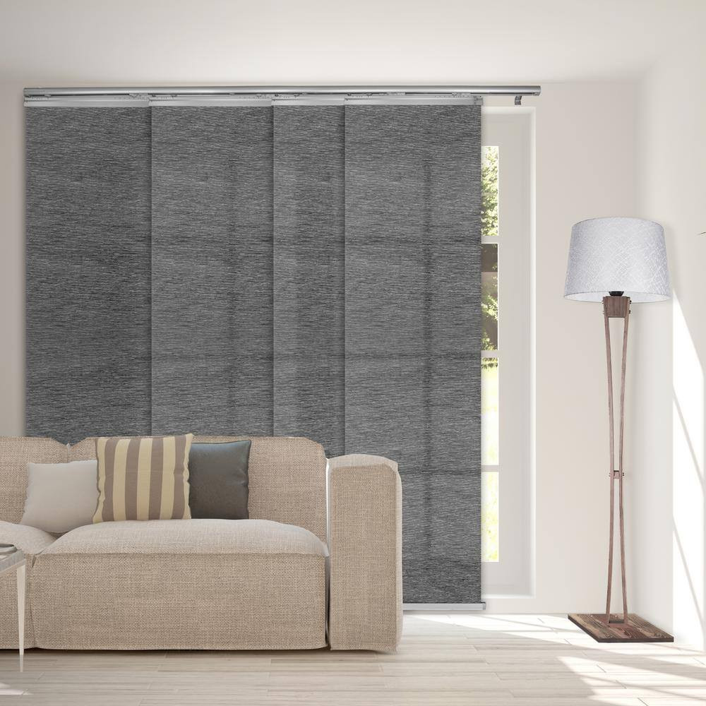 Granite Gray 48 In. – 88 In. W X 94 In. L Adjustable 4- Panel White Single Rail